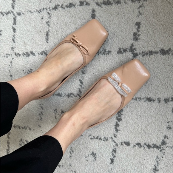 NWB Vince Camuto Square Nude Ballet Flats - Picture 4 of 7